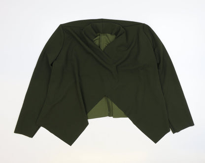 SheIn Womens Green V-Neck Polyester Shrug Jumper Size L