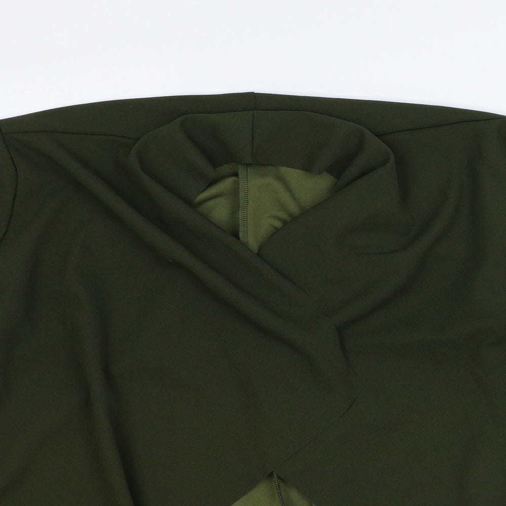 SheIn Womens Green V-Neck Polyester Shrug Jumper Size L