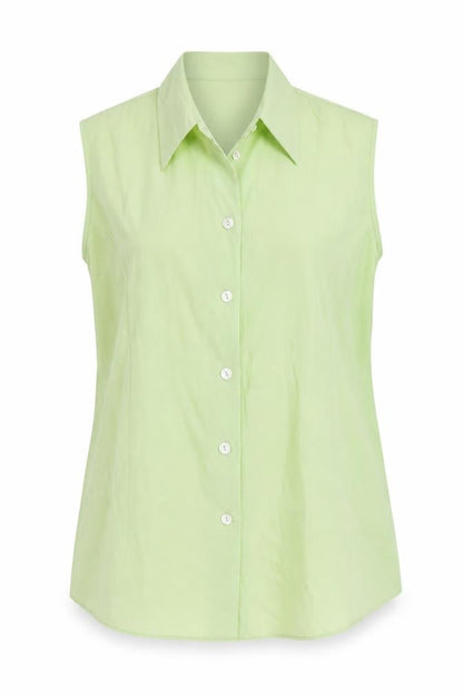 Womens UK Size 14 Select Green Basic Button-Up