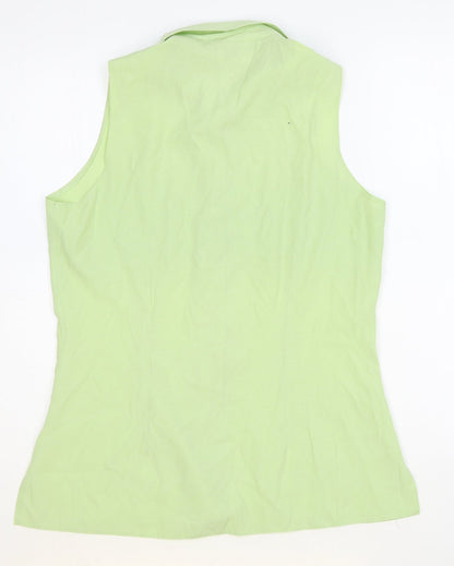Womens UK Size 14 Select Green Basic Button-Up