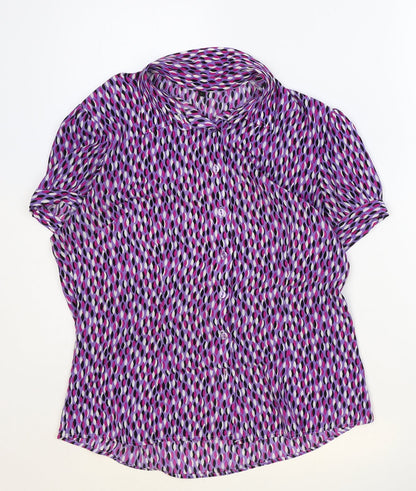 Womens UK Size 12 Preworn Purple Basic Button-Up