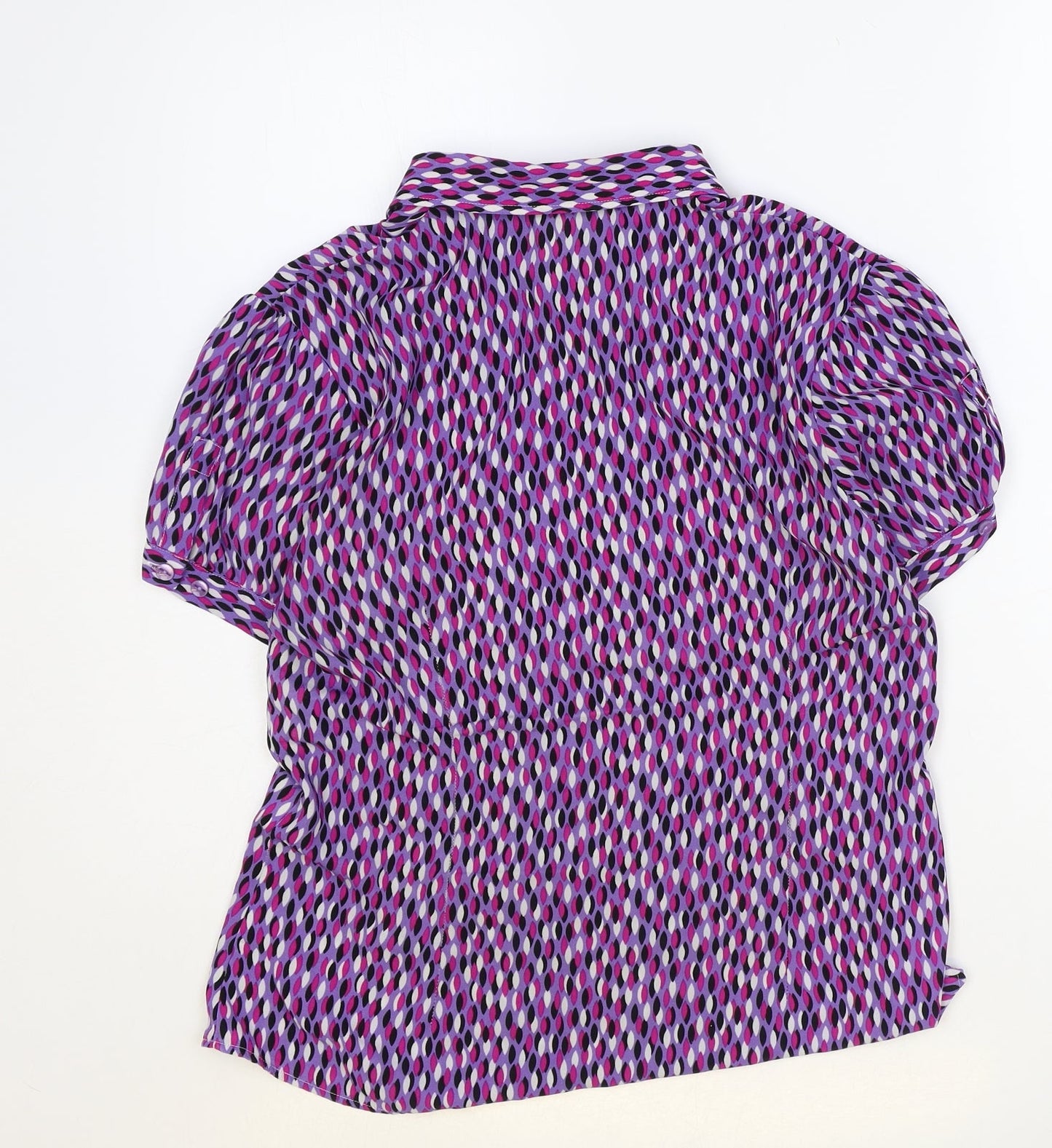 Womens UK Size 12 Preworn Purple Basic Button-Up