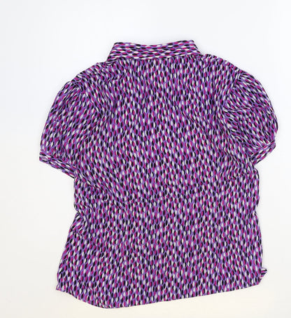 Womens UK Size 12 Preworn Purple Basic Button-Up