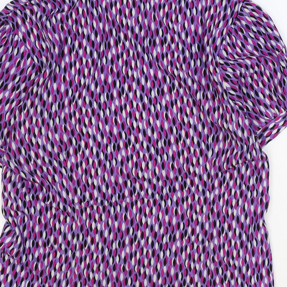 Womens UK Size 12 Preworn Purple Basic Button-Up