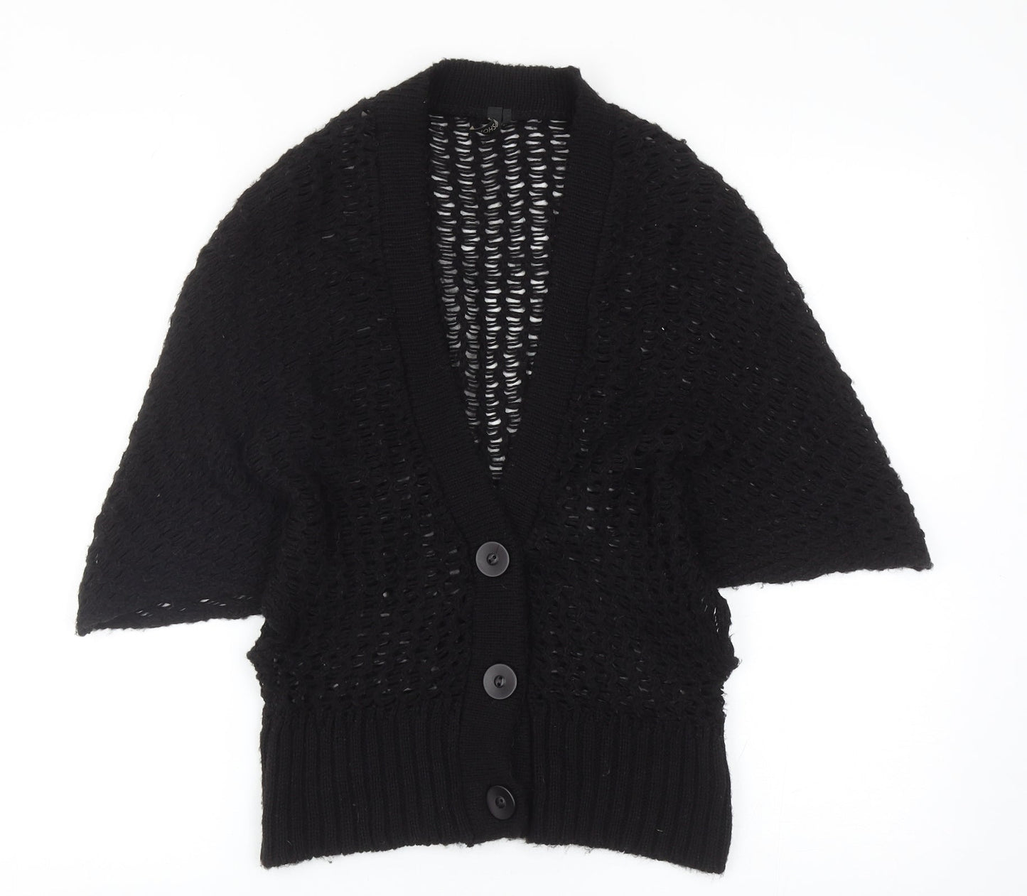 Womens UK Size 10 Topshop Black Cardigan Jumper
