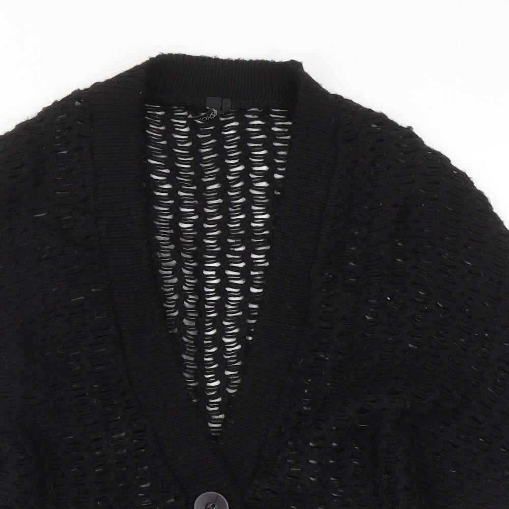 Womens UK Size 10 Topshop Black Cardigan Jumper