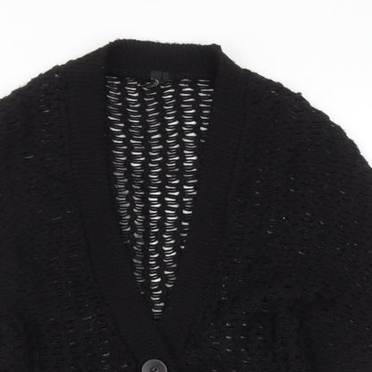 Womens UK Size 10 Topshop Black Cardigan Jumper