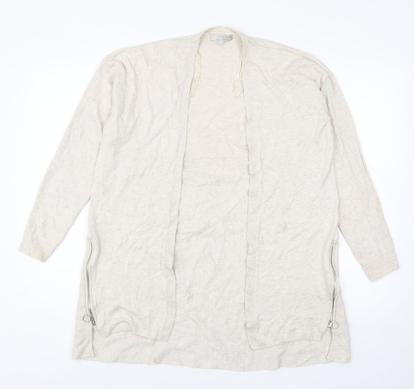 Womens UK Size 14 Red Herring Beige Cardigan Jumper