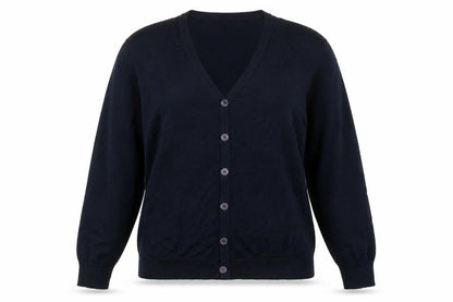 Back Point Womens Blue V-Neck Acrylic Cardigan Jumper Size L