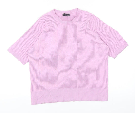 Womens UK Size 16 Marks and Spencer Purple Basic T-Shirt