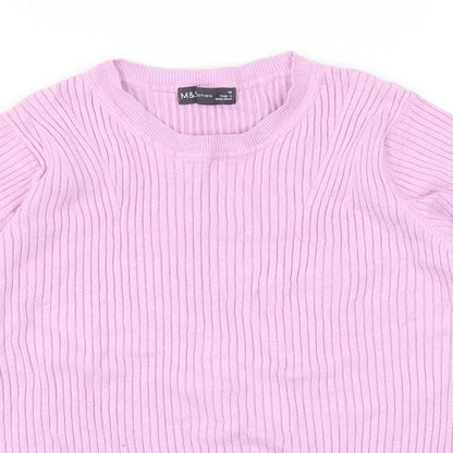 Womens UK Size 16 Marks and Spencer Purple Basic T-Shirt
