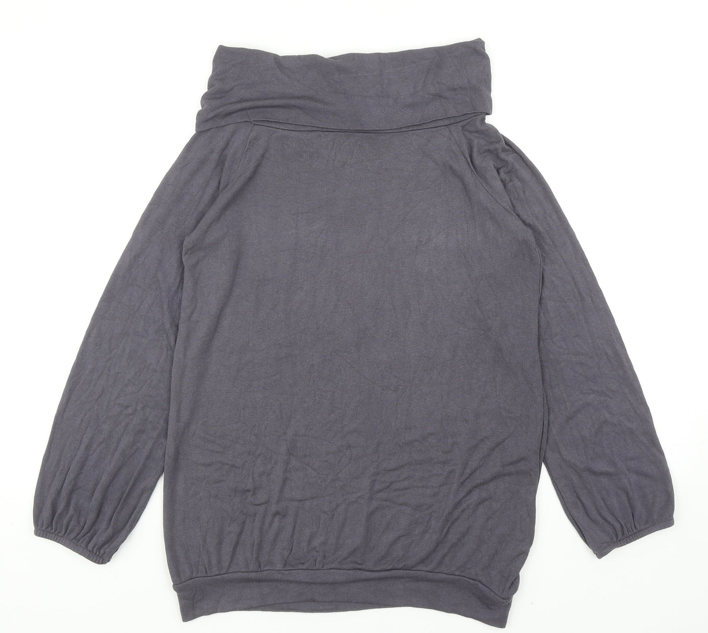 A Wear Womens Grey Roll Neck Viscose Pullover Jumper Size 14