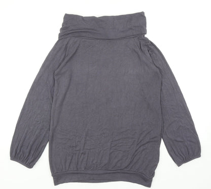 A Wear Womens Grey Roll Neck Viscose Pullover Jumper Size 14