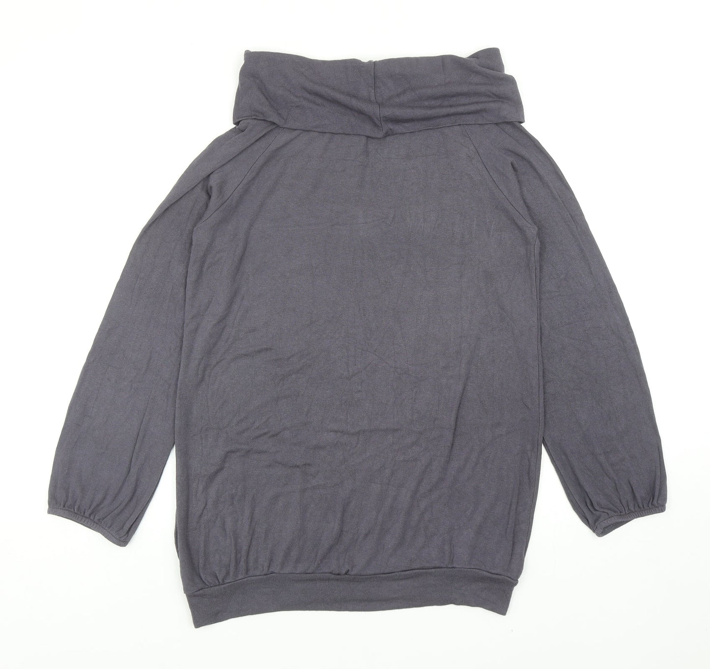 A Wear Womens Grey Roll Neck Viscose Pullover Jumper Size 14
