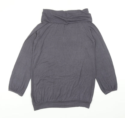 A Wear Womens Grey Roll Neck Viscose Pullover Jumper Size 14