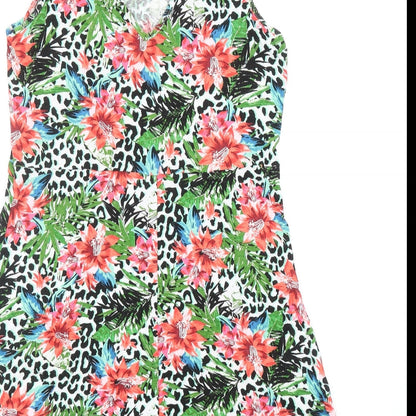 George Womens Multicoloured Geometric Viscose Tank Dress Size M V-Neck Pullover