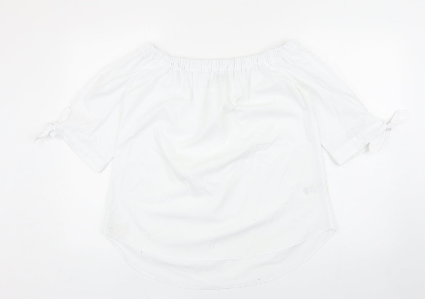Womens UK Size 12 Peacocks White Cropped Blouse
