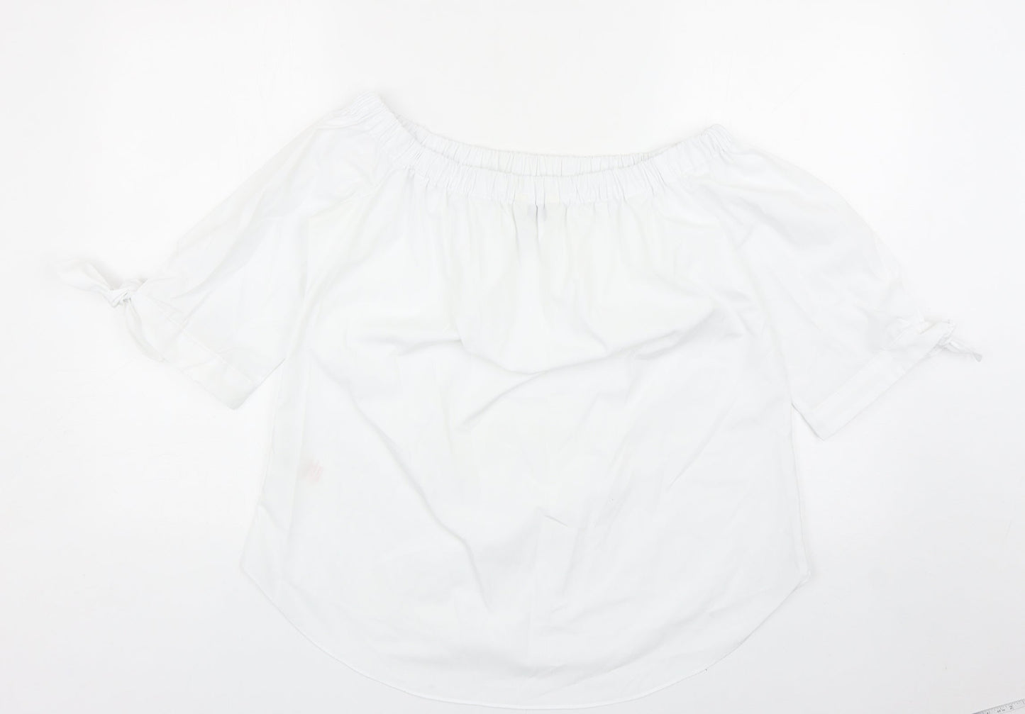 Womens UK Size 12 Peacocks White Cropped Blouse