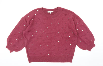 Womens UK Size 14 NEXT Red Pullover Jumper