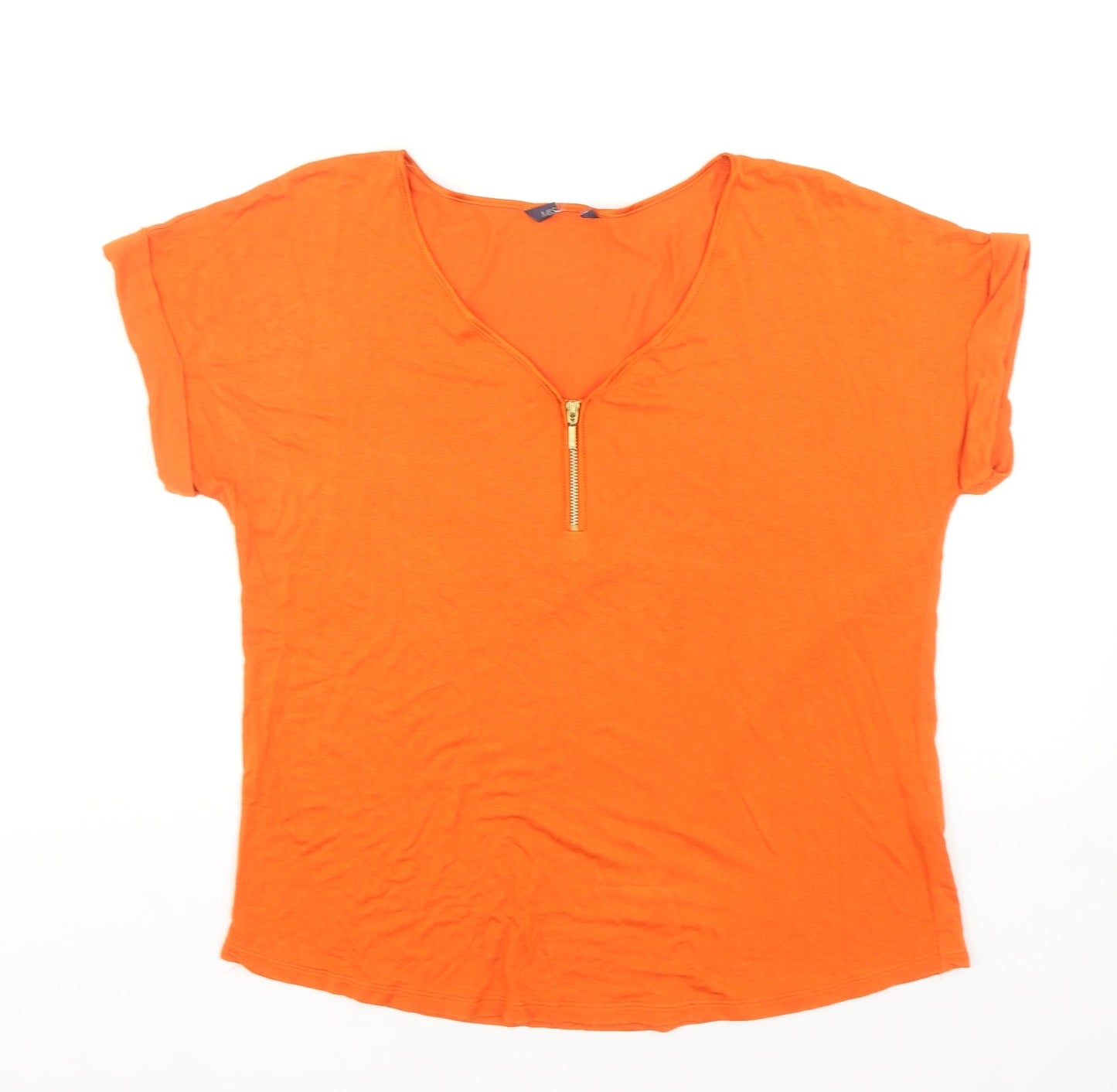 Womens UK Size 12 Marks and Spencer Orange Basic T-Shirt