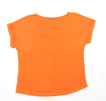 Womens UK Size 12 Marks and Spencer Orange Basic T-Shirt