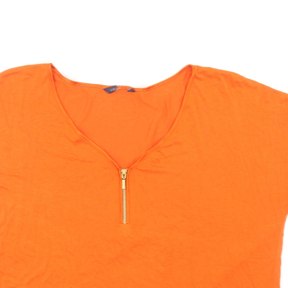 Womens UK Size 12 Marks and Spencer Orange Basic T-Shirt