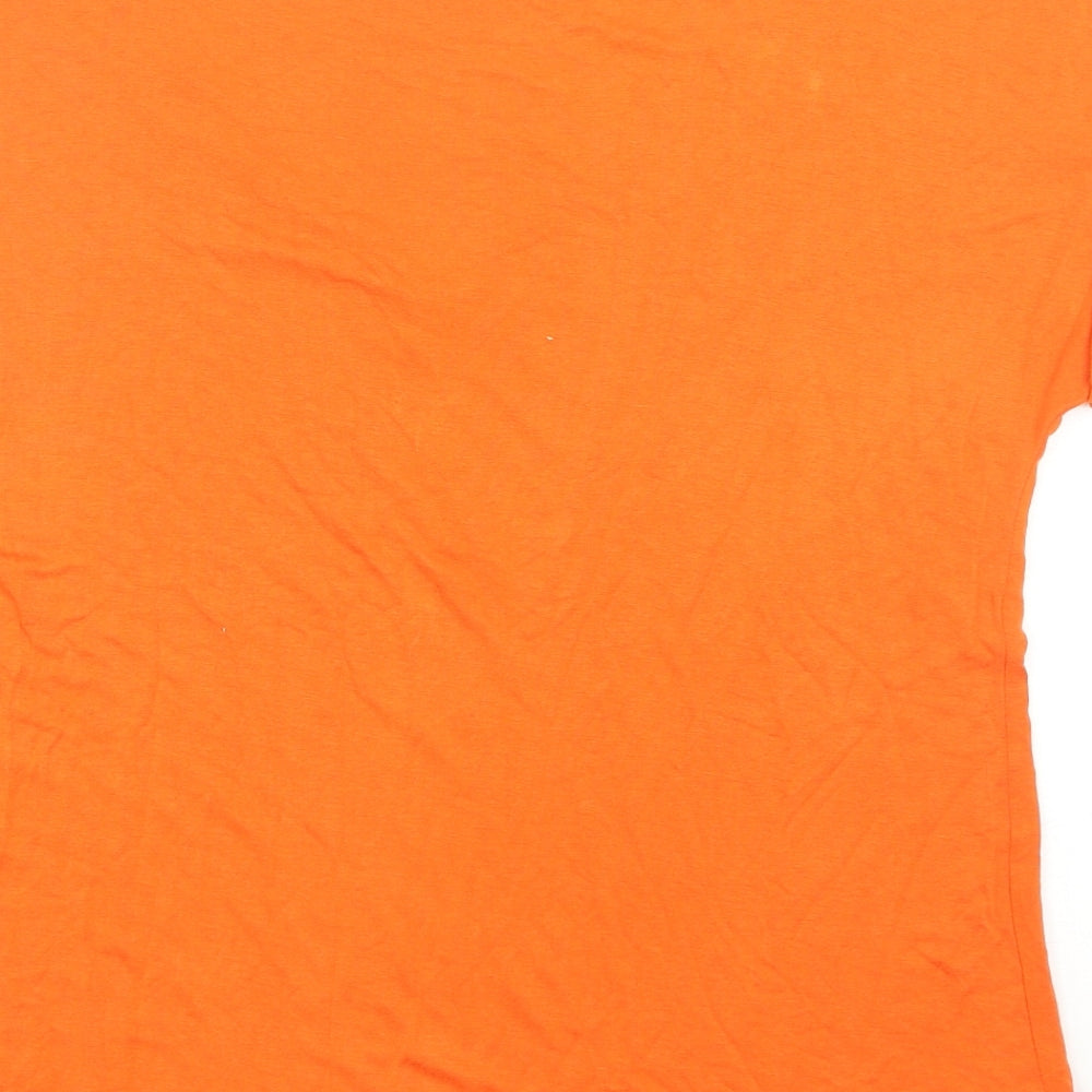 Womens UK Size 12 Marks and Spencer Orange Basic T-Shirt