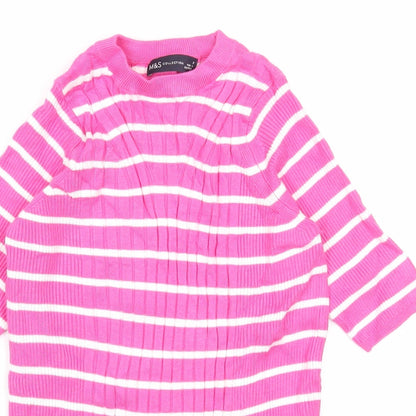Womens UK Size S Marks and Spencer Pink Pullover Jumper