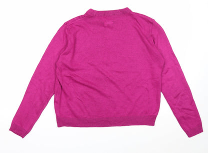 Womens UK Size M Envy Us Pink Pullover Jumper