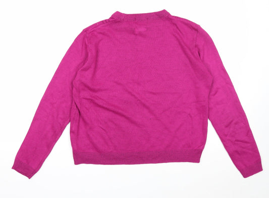 Womens UK Size M Envy Us Pink Pullover Jumper