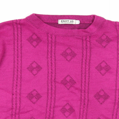 Womens UK Size M Envy Us Pink Pullover Jumper