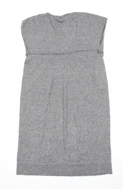Limited Collection Womens Grey Acrylic T-Shirt Dress Size 8 Scoop Neck Pullover