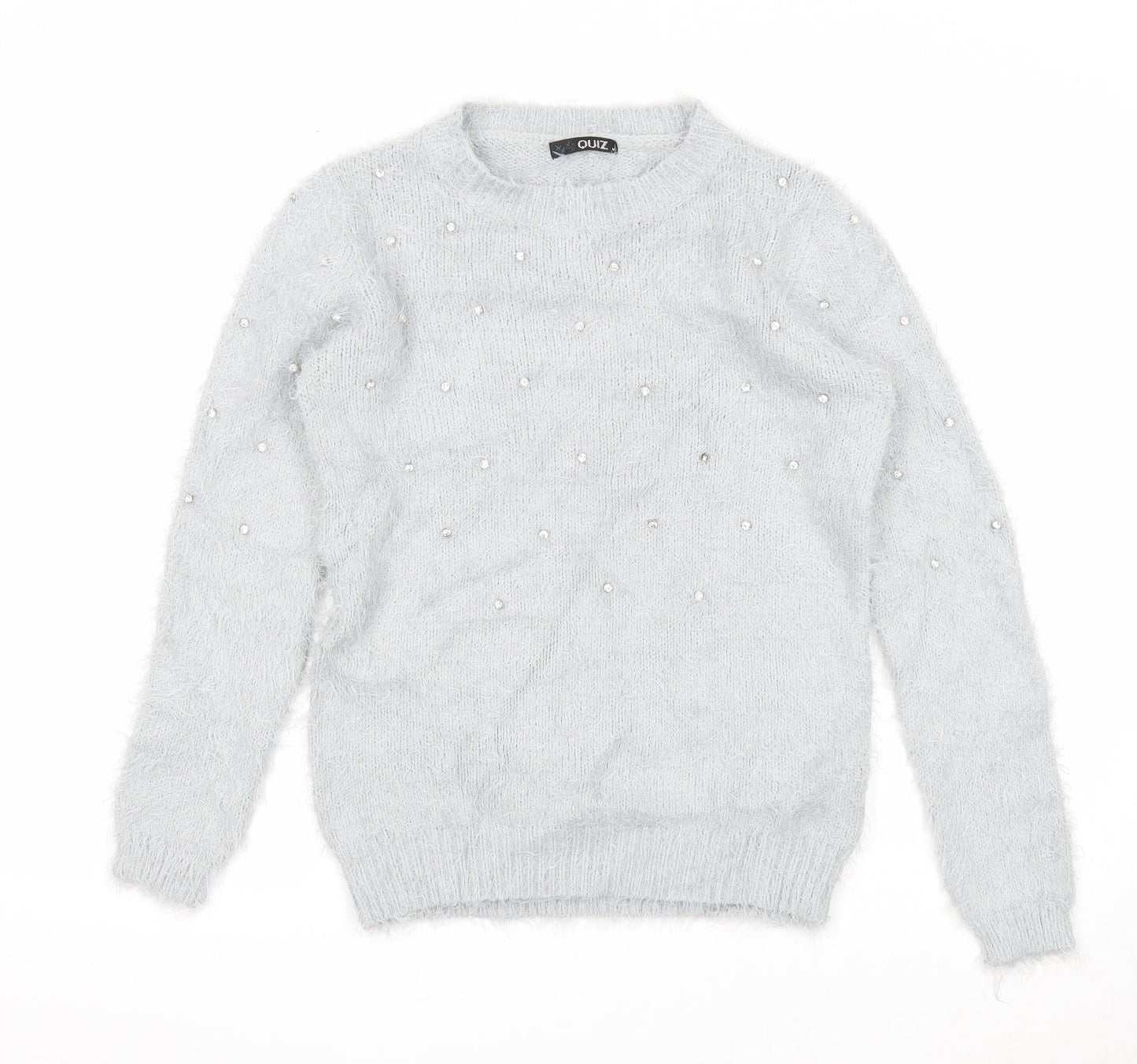 Womens UK Size M Quiz Grey Pullover Jumper
