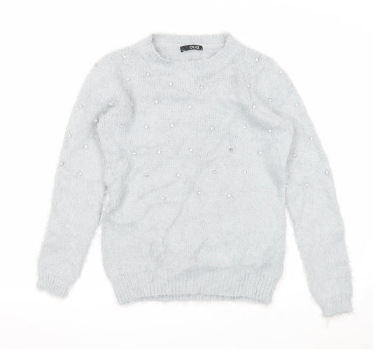 Womens UK Size M Quiz Grey Pullover Jumper