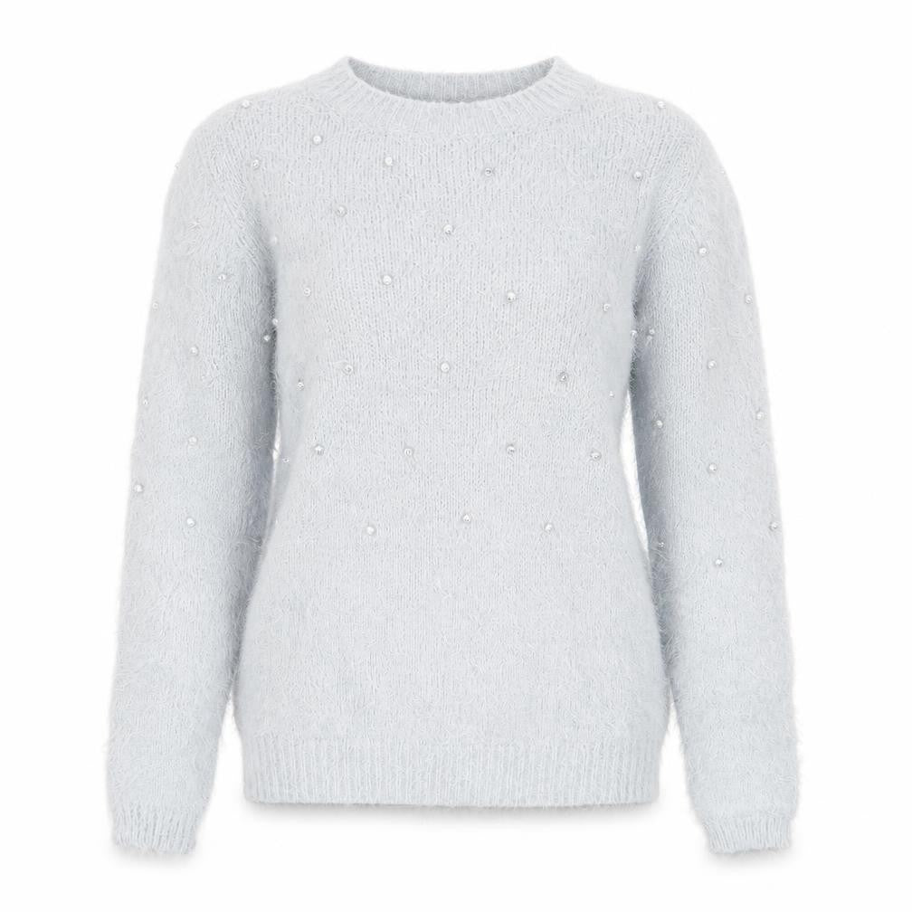Womens UK Size M Quiz Grey Pullover Jumper