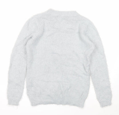 Womens UK Size M Quiz Grey Pullover Jumper