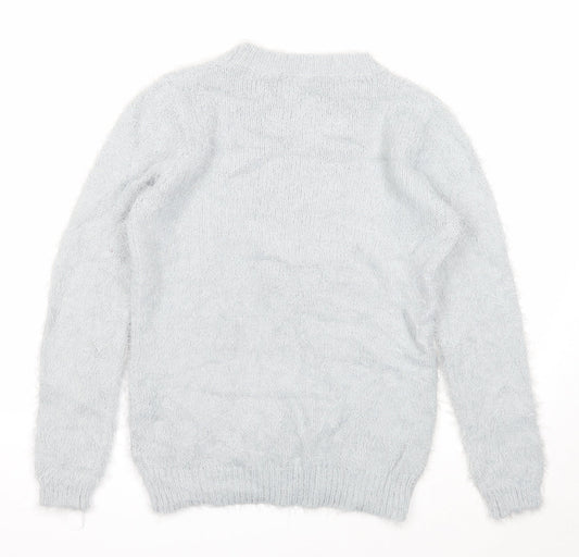 Womens UK Size M Quiz Grey Pullover Jumper