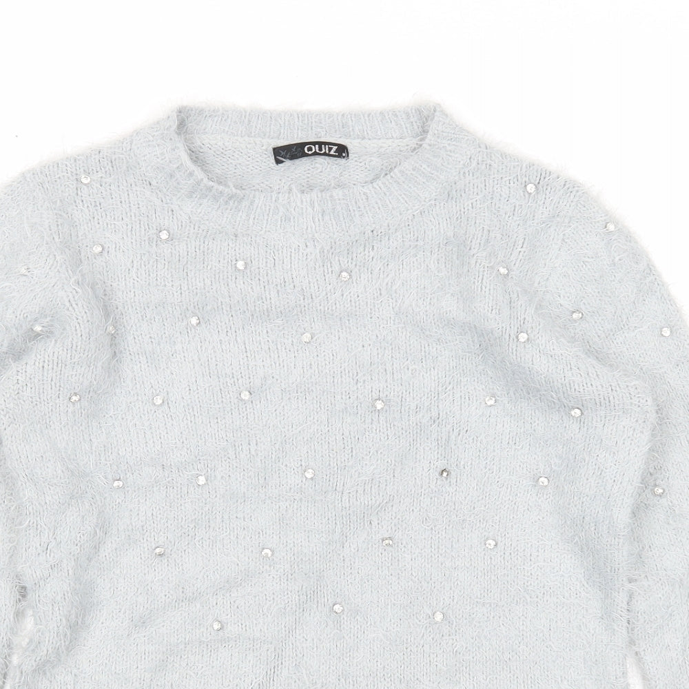 Womens UK Size M Quiz Grey Pullover Jumper