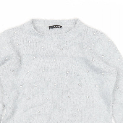 Womens UK Size M Quiz Grey Pullover Jumper