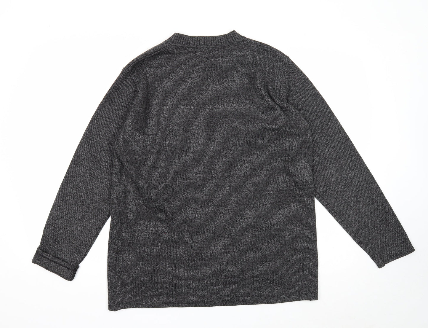 Xiaosa Fushi Womens Grey Roll Neck Cotton Cardigan Jumper Size 2XL