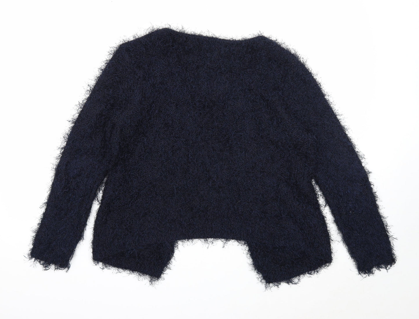 Jasmine Womens Blue Roll Neck Polyester Cardigan Jumper Size S