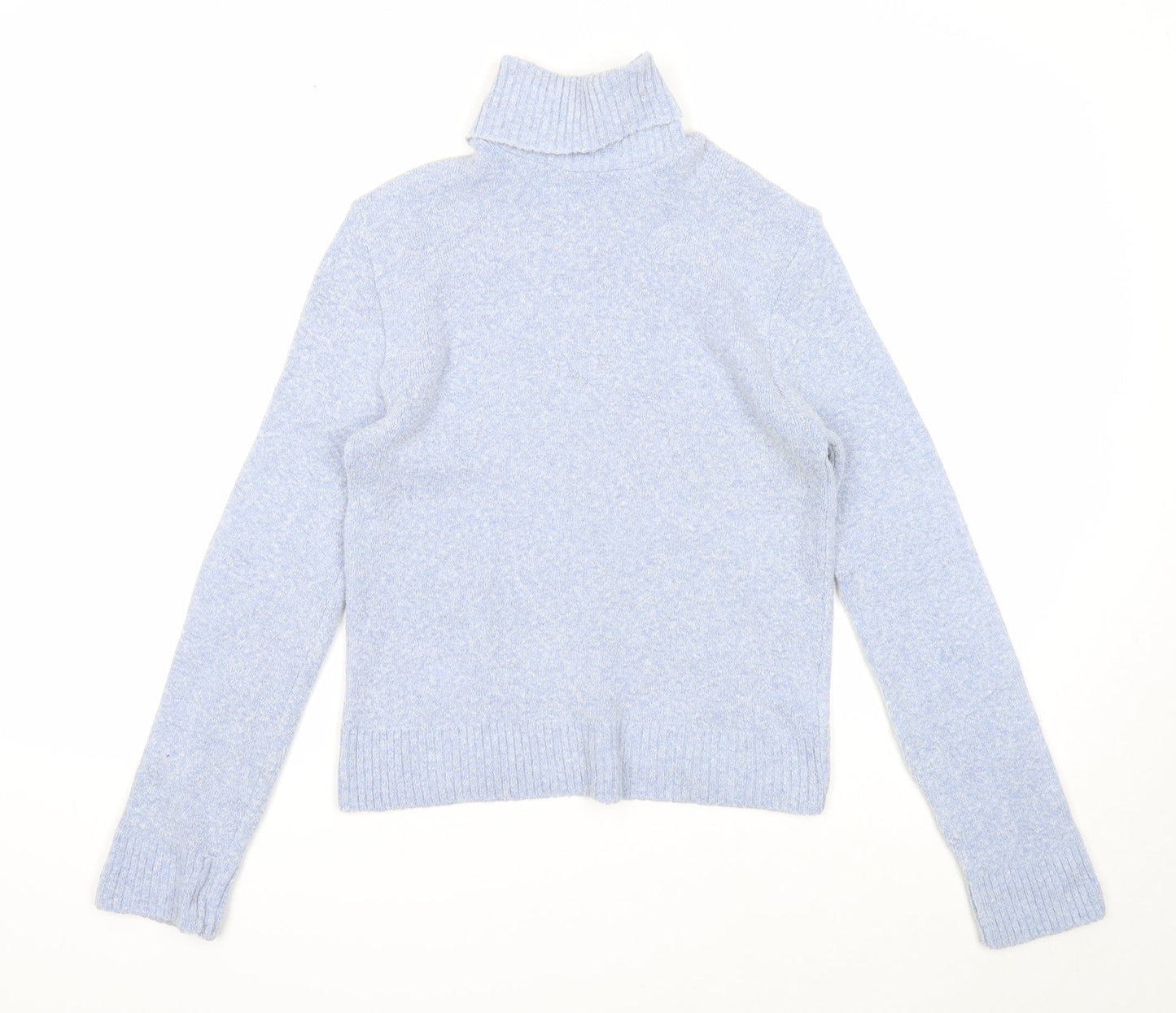 Ozone Womens Blue Roll Neck Acrylic Pullover Jumper Size L