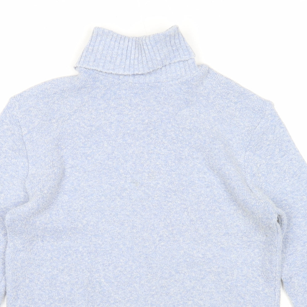 Ozone Womens Blue Roll Neck Acrylic Pullover Jumper Size L