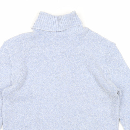 Ozone Womens Blue Roll Neck Acrylic Pullover Jumper Size L
