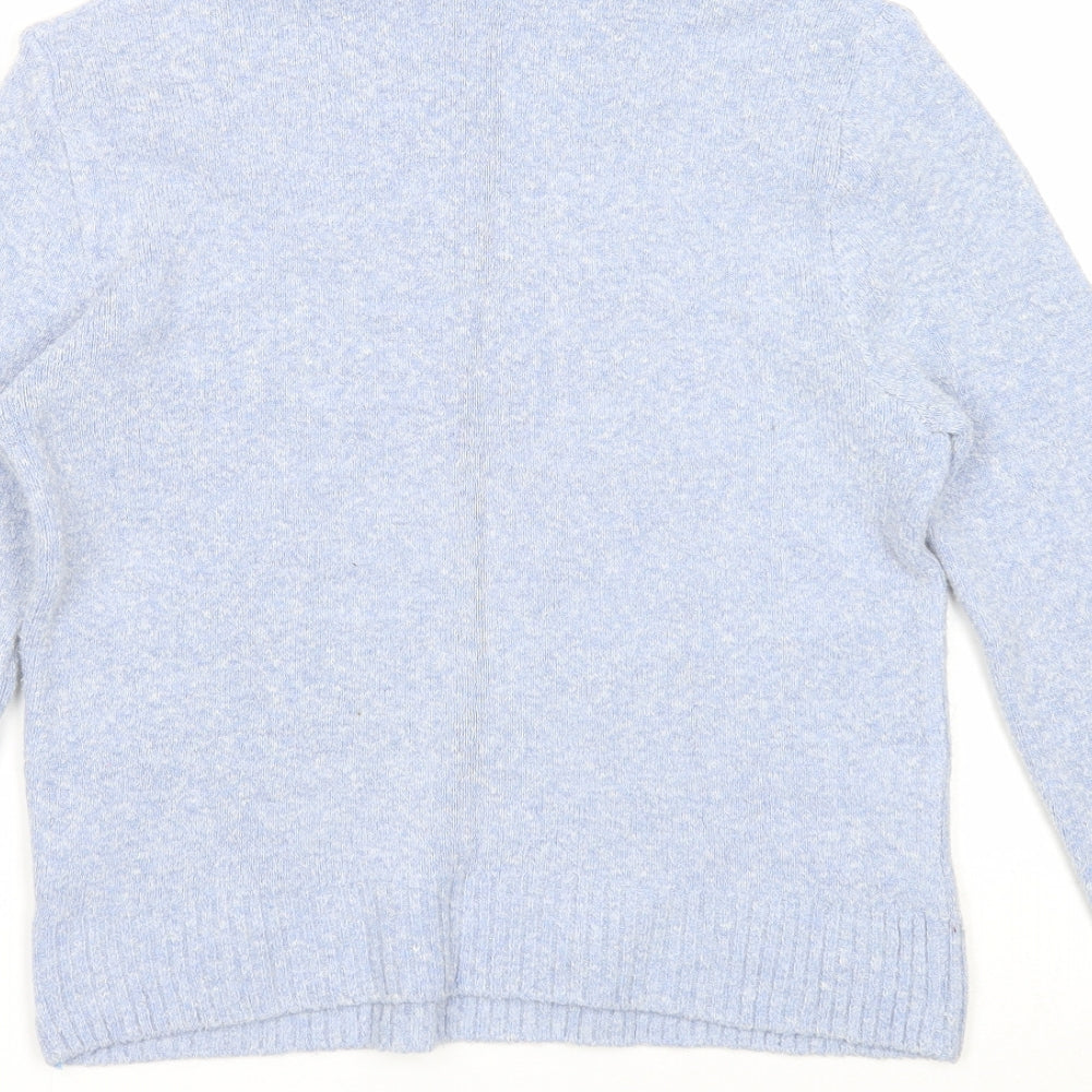 Ozone Womens Blue Roll Neck Acrylic Pullover Jumper Size L