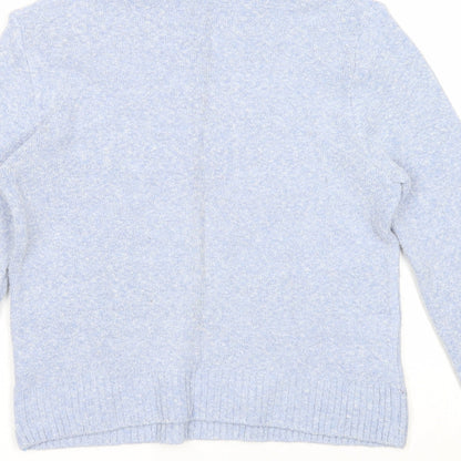 Ozone Womens Blue Roll Neck Acrylic Pullover Jumper Size L