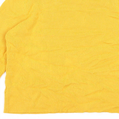 Candy Couture Girls Yellow Round Neck Striped Viscose Pullover Jumper Size 15 Years Pullover