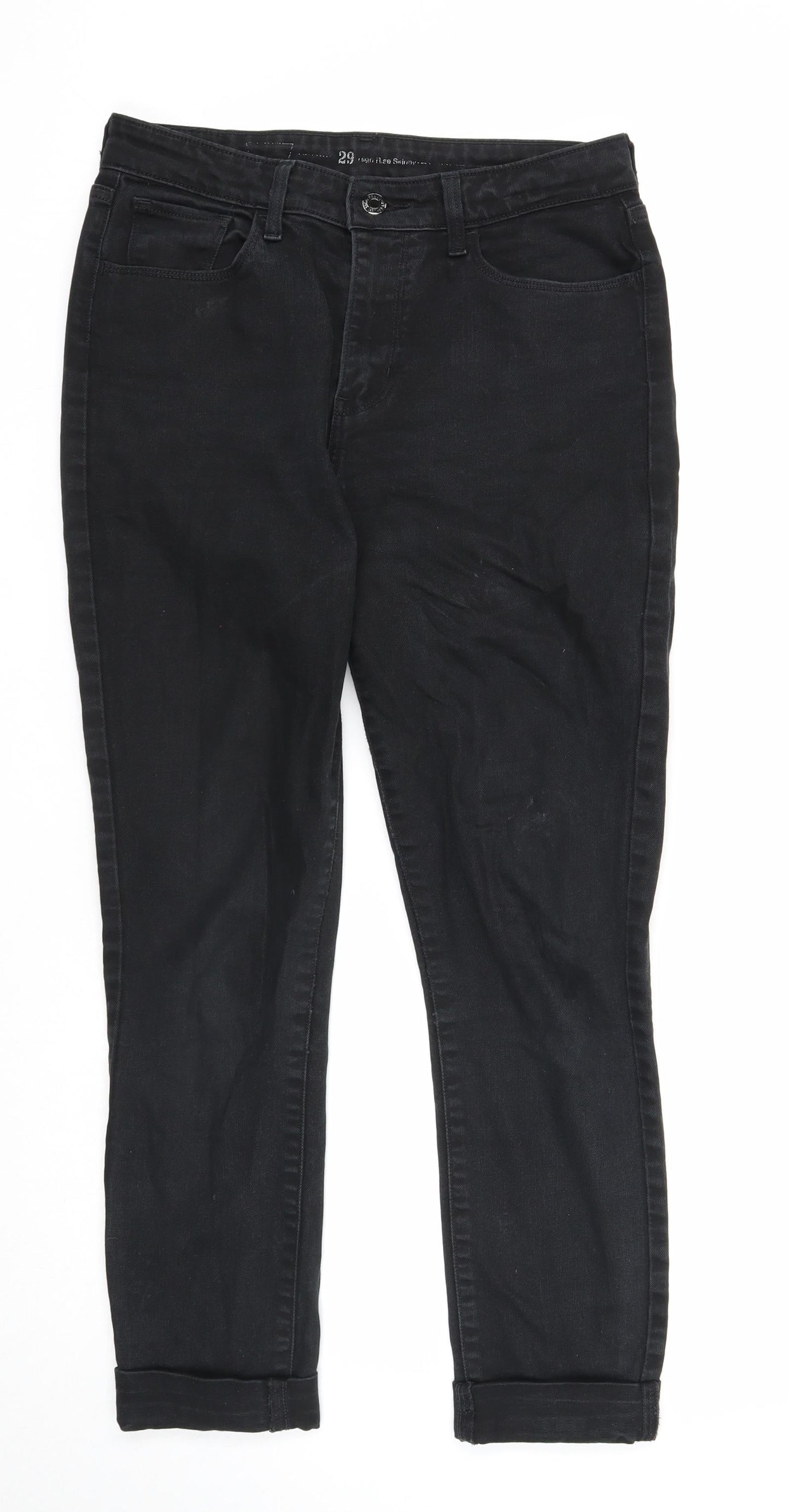 Womens UK Size 29 in Preworn Regular Fit Straight Black Jeans