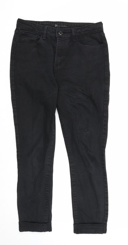 Womens UK Size 29 in Preworn Regular Fit Straight Black Jeans