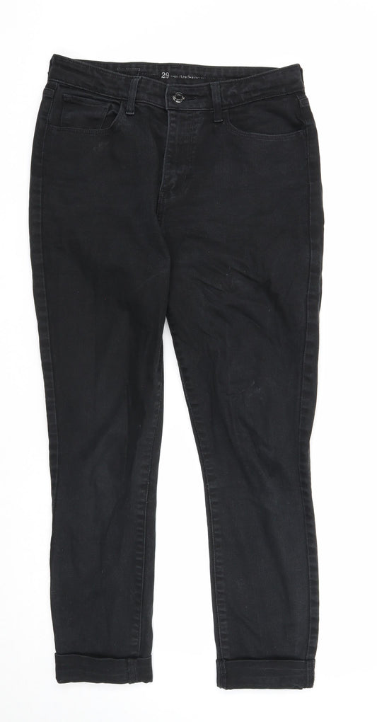 Womens UK Size 29 in Preworn Regular Fit Straight Black Jeans